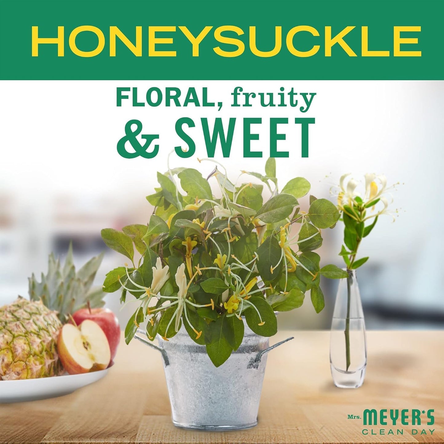 Mrs. Meyer's Clean Day Hand Soap Refill Honeysuckle – Cruelty Free, Essential Oils, 975 ml