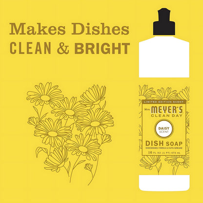 Mrs. MEYER'S CLEAN DAY Variety Pack — Hand Soap 12.5 oz + Dish Soap 16 oz (Daisy) | Leaping Bunny Certified