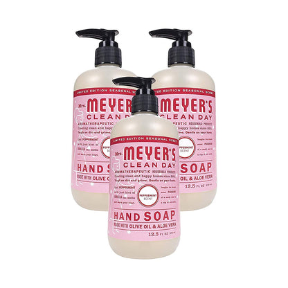 Mrs. Meyer's Clean Day Peppermint Hand Soap – 12.5 oz (Pack of 3) | Cruelty-Free, Non-Drying