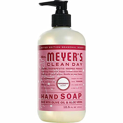 Mrs. Meyer's Clean Day Peppermint Hand Soap – 12.5 oz (Pack of 3) | Cruelty-Free, Non-Drying