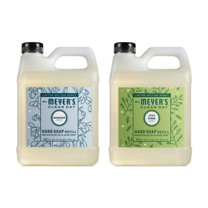 Mrs. Meyer's Clean Day Hand Soap Refills 33 oz Iowa Pine & Snowdrop Variety Pack