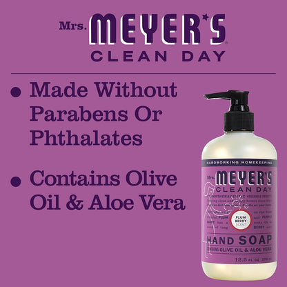 Mrs. Meyer's Clean Day Plum Berry Hand Soap Refill 33 oz (Pack of 4)