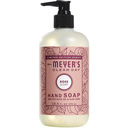 Mrs. Meyer's Clean Day Rose Hand & Dish Soap Duo — 12.5 oz Hand, 16 oz Dish | Leaping Bunny Certified