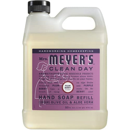 Mrs. Meyer's Clean Day Plum Berry Hand Soap Refill 33 oz (Pack of 4)