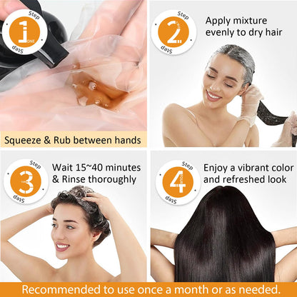 Msktasy Dark Brown Hair Dye Shampoo – 3-in-1 Color, Cleanse & Nourish for Gray Hair | 16.9 Fl Oz