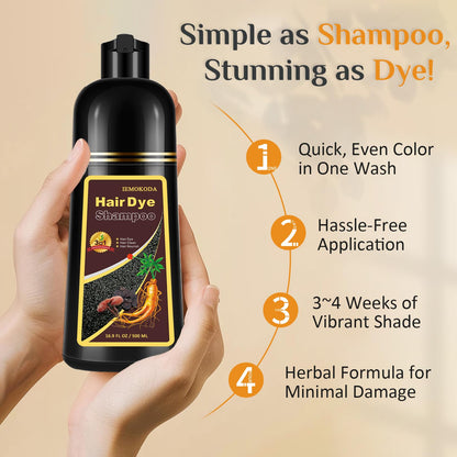 Msktasy Hair Dye Shampoo in Coffee – 3-in-1 Color & Care, 16.9 oz, Natural Gray Coverage