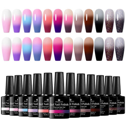 MSRUIOO 12Pcs Color Changing Gel Nail Polish Set – Mood-Triggered, Soak Off, 8ml