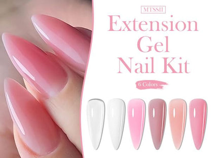 MTSSII 13Pcs Poly Nail Gel Kit 6 Colors + Mini UV Lamp for DIY Nails