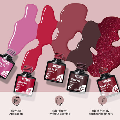 MTSSII Red Gel Nail Polish Set – 8-Color Bloody Mary Collection (Shimmer Red & Burgundy)