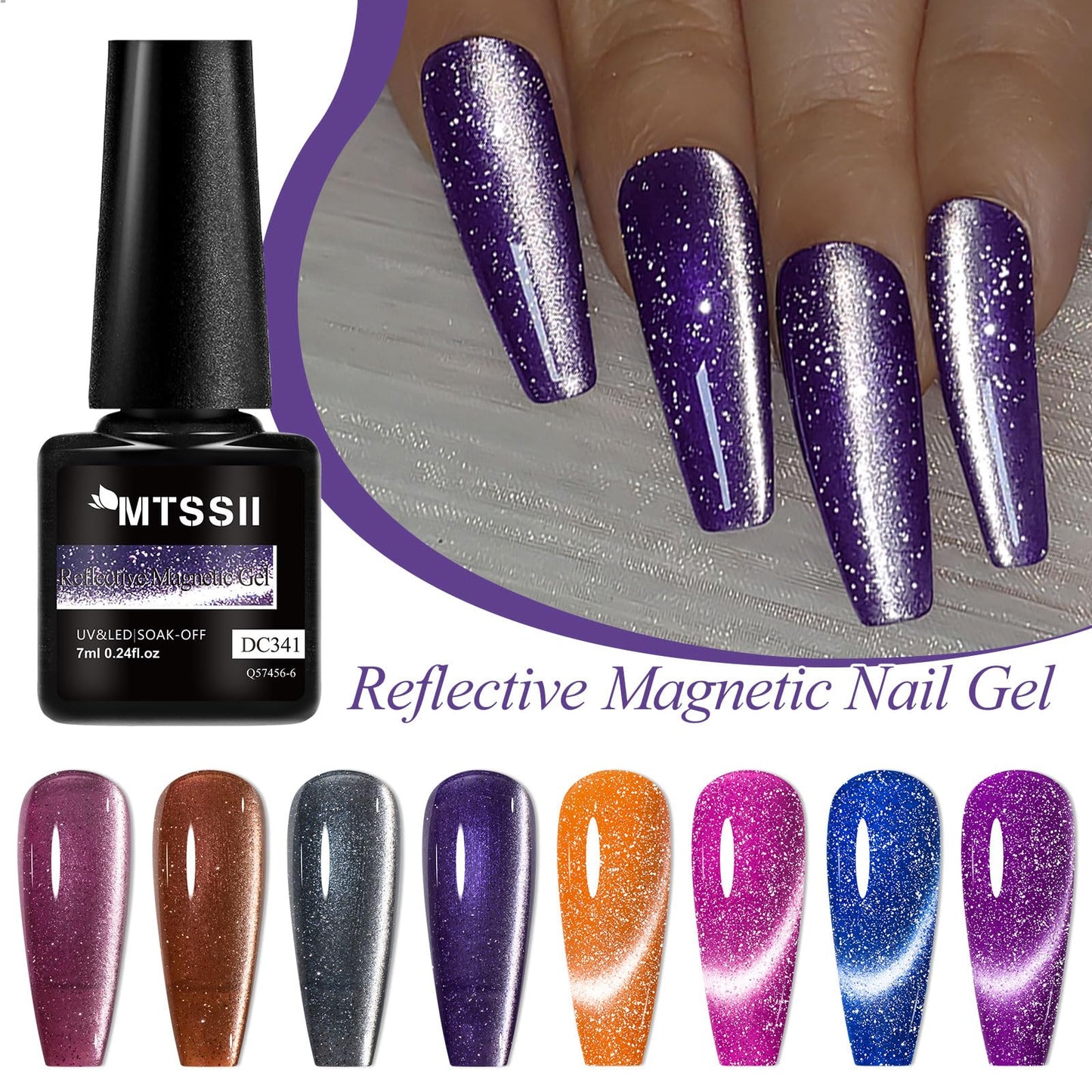 MTSSII 8 Colors Cat Eye Gel Nail Polish Set | Gift Box 8Pcs