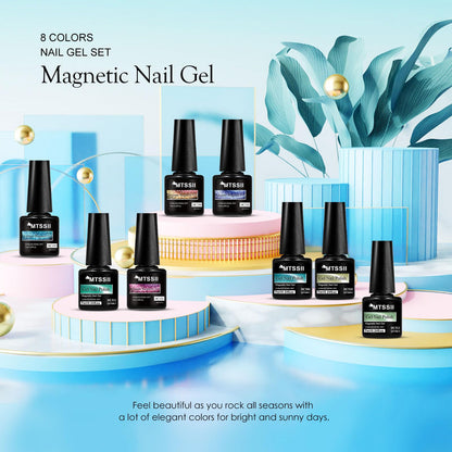 MTSSII 8 Colors Cat Eye Gel Nail Polish Set (SET3) – 8PCS, Soak Off UV/LED, Gift Box