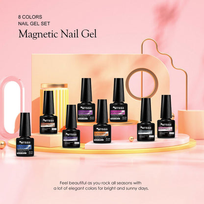 MTSSII 8 Colors Cat Eye Gel Nail Polish Set | Gift Box 8Pcs