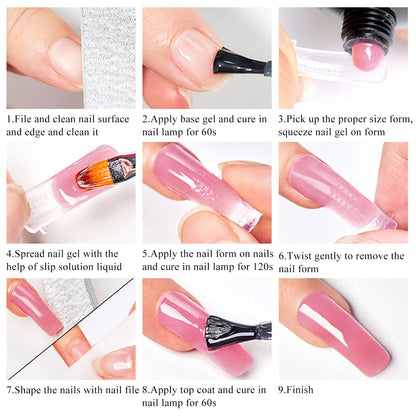 MTSSII 13Pcs Poly Nail Gel Kit 6 Colors + Mini UV Lamp for DIY Nails
