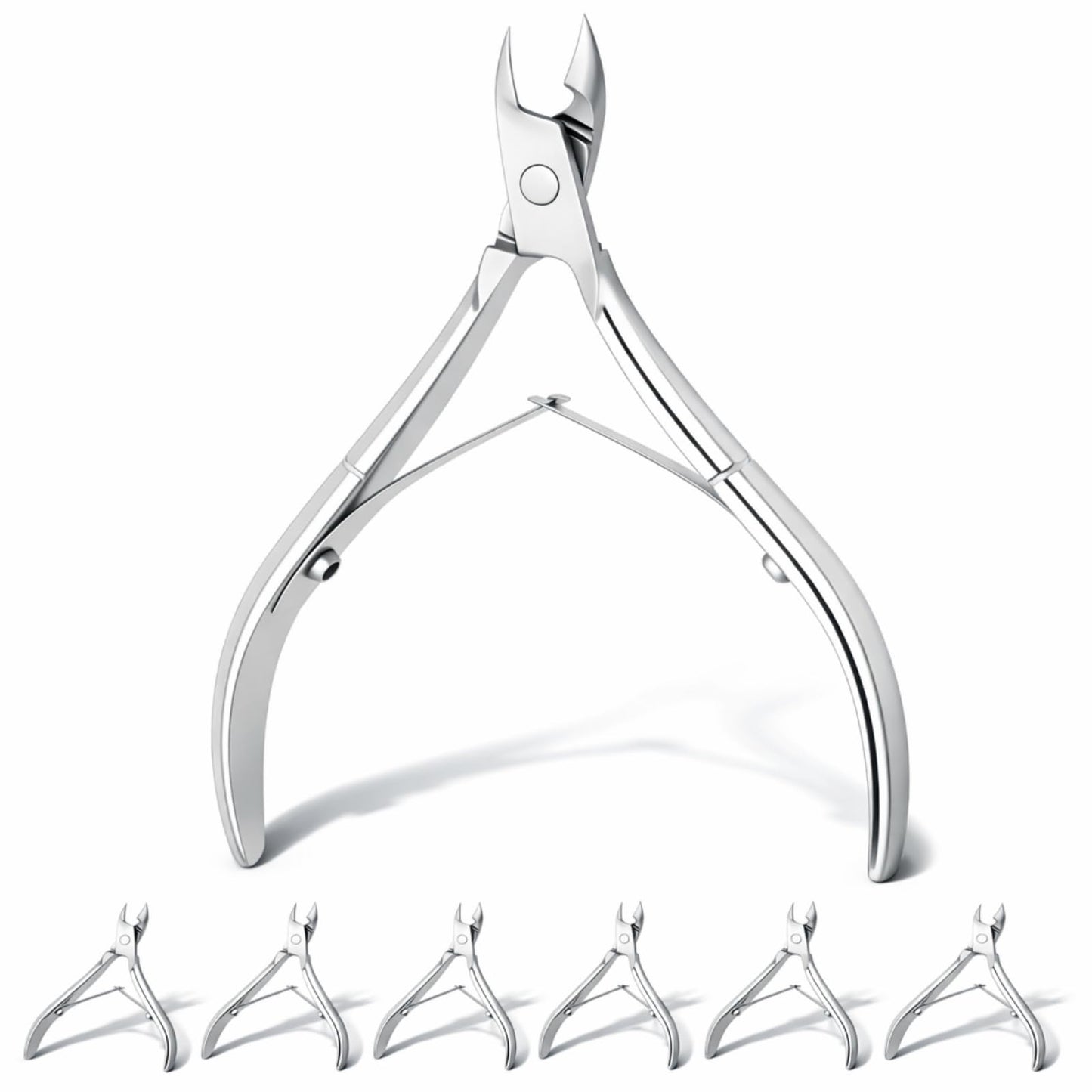 Mudder 8-Piece Stainless Steel Cuticle Nippers – Pointed Blade Cuticle Remover Set for Fingernails & Toenails