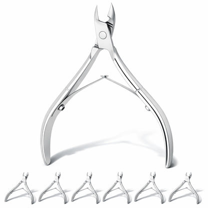 Mudder 8-Piece Stainless Steel Cuticle Nippers – Pointed Blade Cuticle Remover Set for Fingernails & Toenails