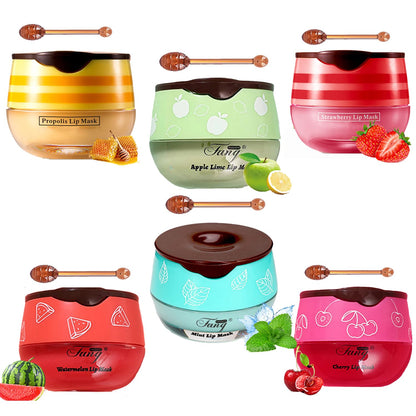 MULPG 6-Piece Bee Lip Balm Honey Pot Set – Propolis Lip Mask, Moisturizing & Night Lip Care