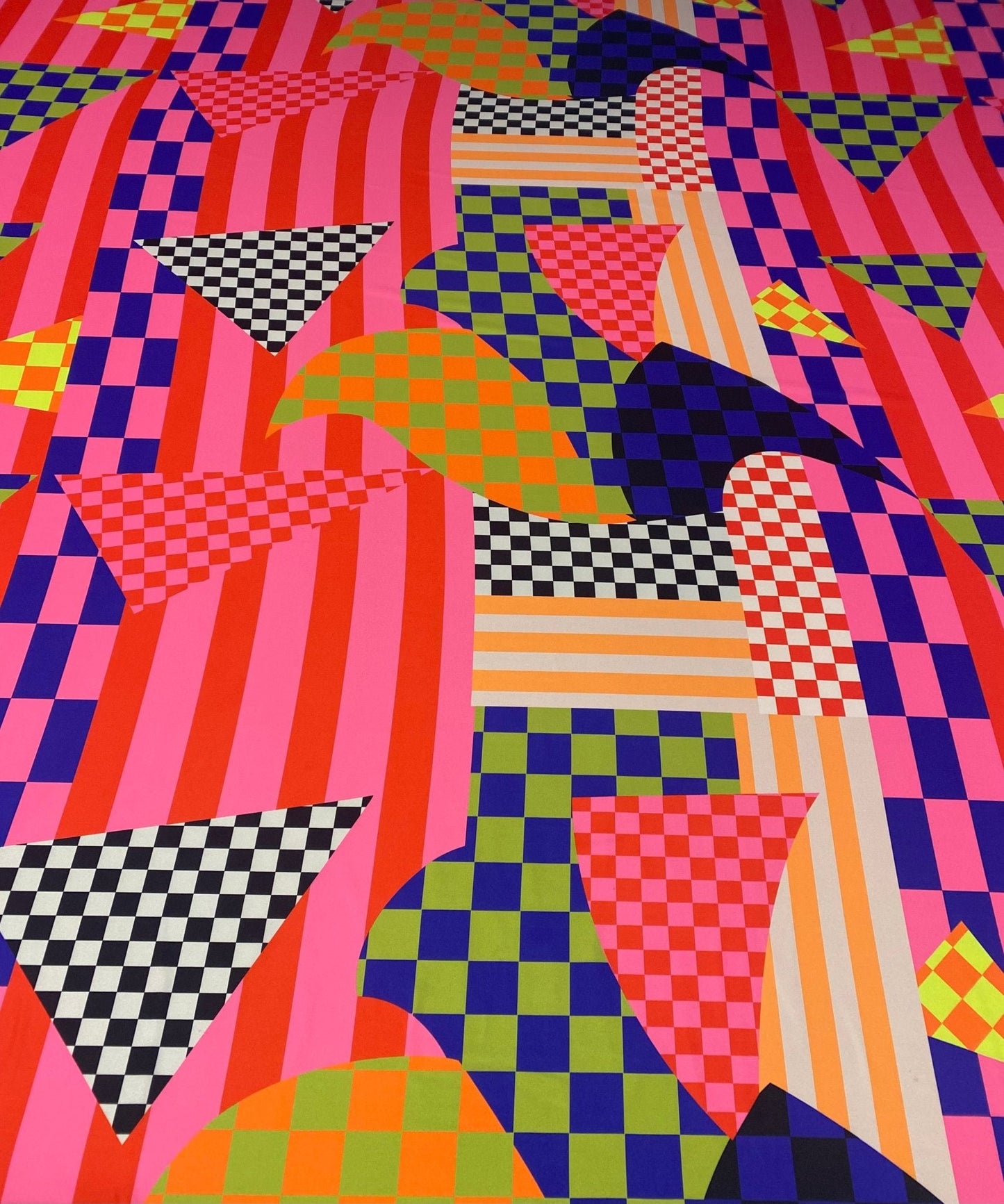 Multicolor Abstract Geometric Fabric Sold by Metre