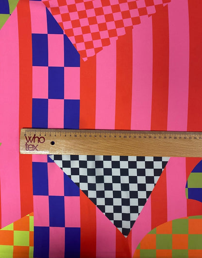Multicolor Abstract Geometric Fabric Sold by Metre