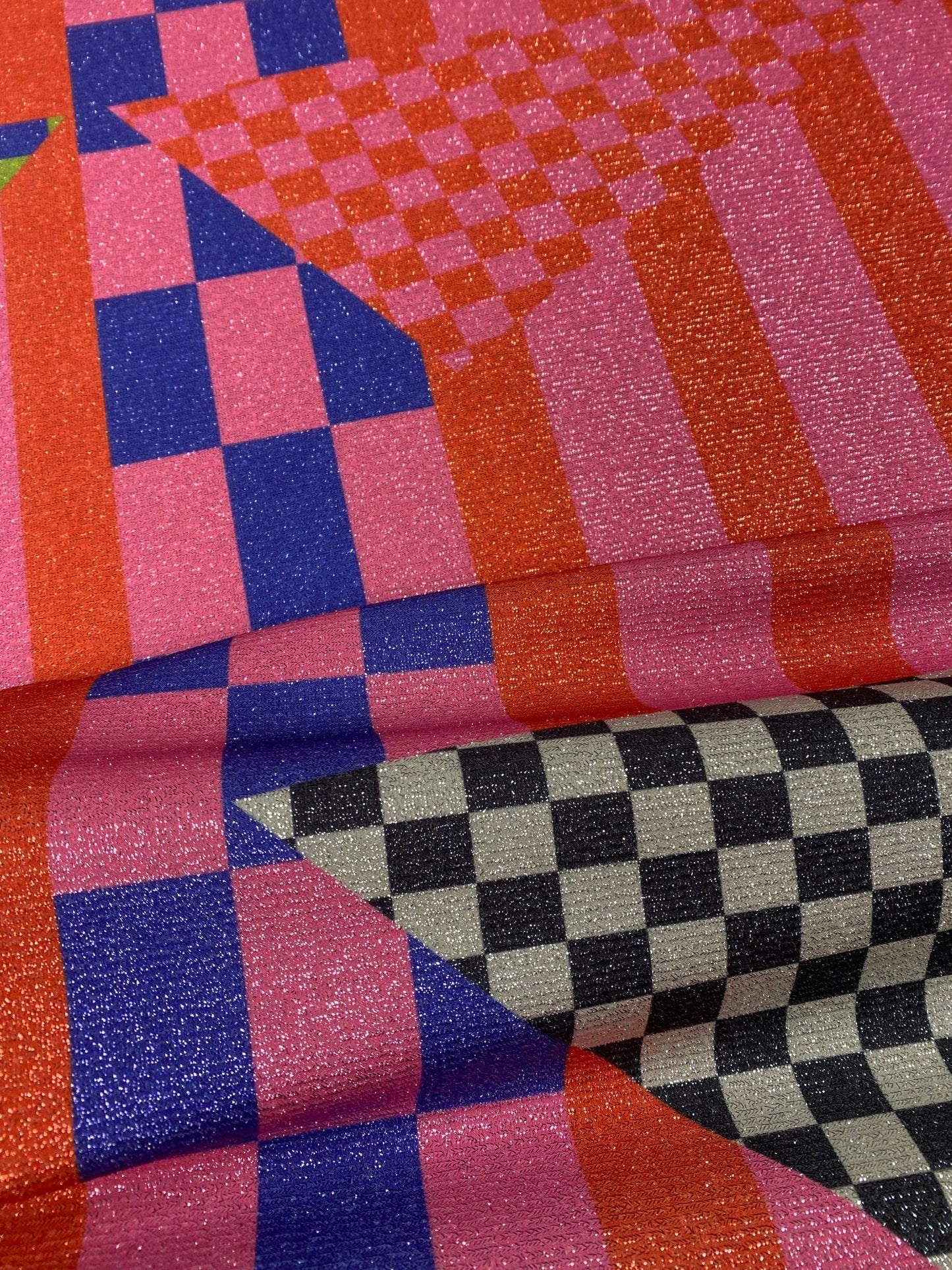 Multicolor Abstract Geometric Fabric Sold by Metre