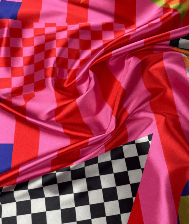 Multicolor Abstract Geometric Fabric Sold by Metre