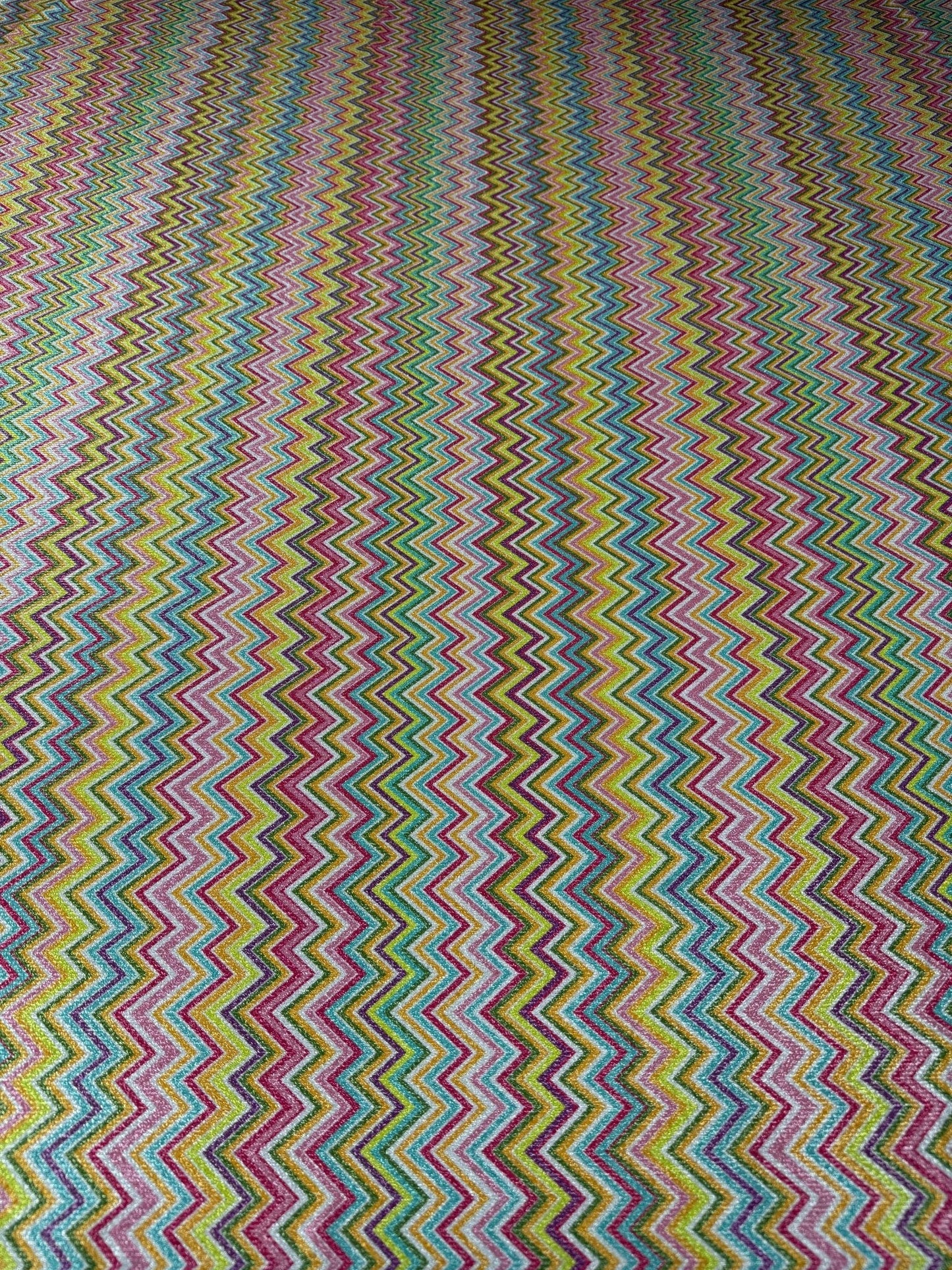 Multicolor Shimmer Zigzag Knit Fabric