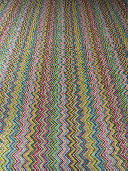 Multicolor Shimmer Zigzag Knit Fabric
