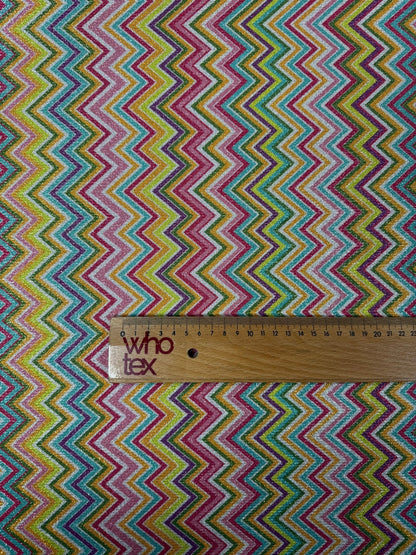 Multicolor Shimmer Zigzag Knit Fabric