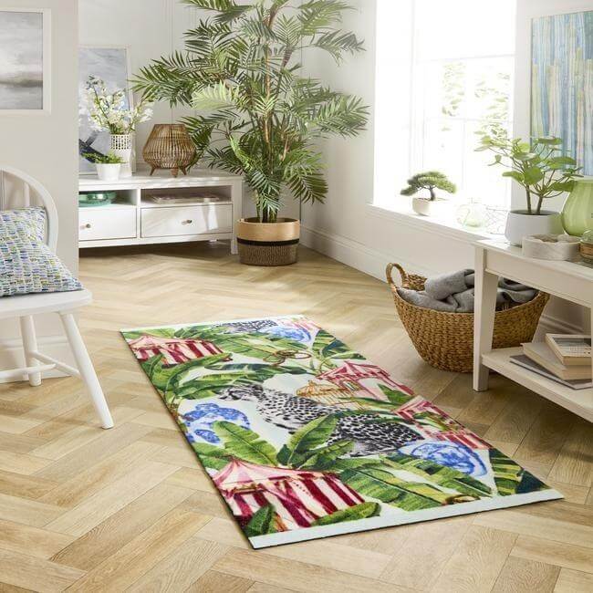Washable Indoor Mat Tropical Design