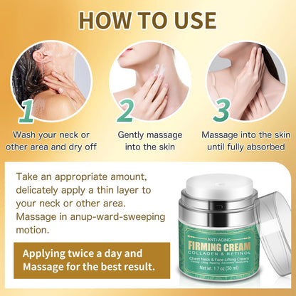 MUOCOBU Anti Aging Neck Cream – 5-In-1 Firming, Lifting, and Moisturizing for Neck, Chest & Face