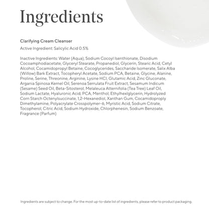 Murad Acne Control Clarifying Cream Cleanser | Gentle Salicylic Acid Face Wash for Acne-Prone Skin