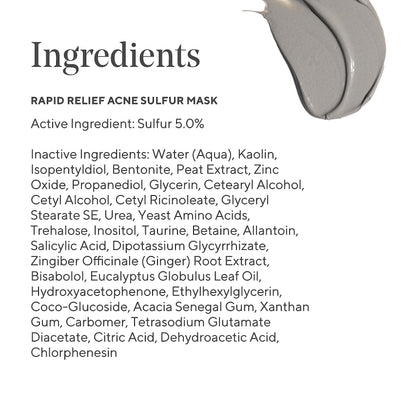 Murad Rapid Relief Acne Sulfur Mask – 5% Sulfur & Salicylic Acid, Austrian Peat, Clay Mask (2.5 oz)