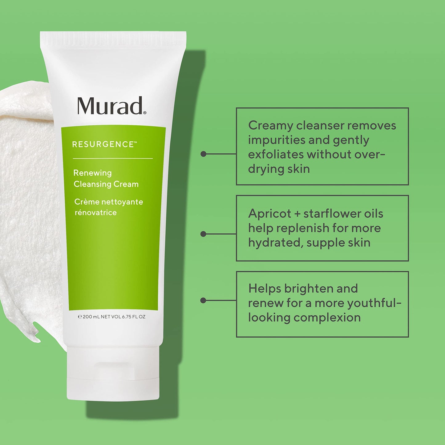 Murad Renewing Cleansing Cream Travel – Hydrating Anti-Aging Facial Cleanser, 2.0 oz