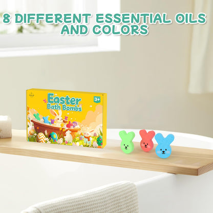 MURAN SHOWER Easter Egg Bath Bombs for Kids – 8-Pack with Surprise Inside