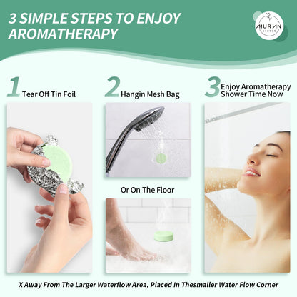 MURAN SHOWER Shower Steamers Aromatherapy 15-Pack – Menthol & Eucalyptus