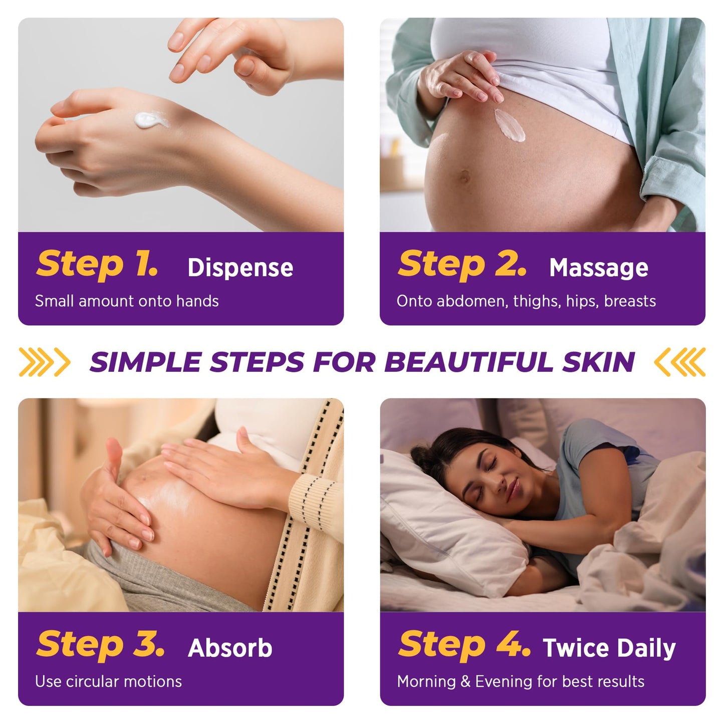 Murasaki Beauty Stretch Mark Cream for Pregnancy – 2 Pack Maternity Cream for Prevention & Elasticity (4 oz)
