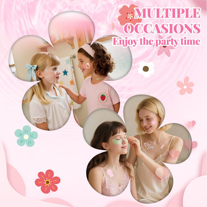 MUREND 90PCS Spa Party Supplies for Girls – Sleepover Skincare Set with Tattoos, Masks, Foot Bath Bombs & More