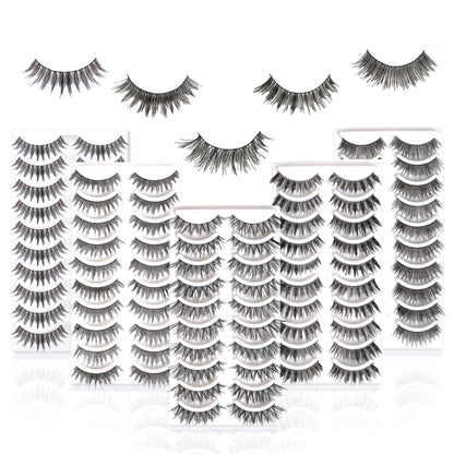 MUSELASH 50 Pairs, 5 Styles – Handmade False Eyelashes Set