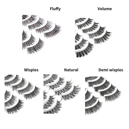 MUSELASH 50 Pairs, 5 Styles – Handmade False Eyelashes Set