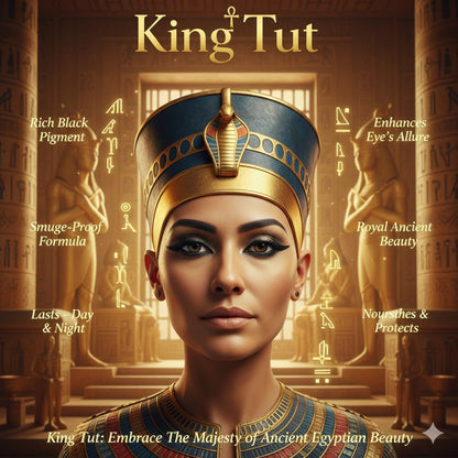 Musk Al Tahara HALAL King Tut Egyptian Eyeliner Loose Powder – Long-Lasting Black, Smooth Application