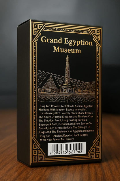 Musk Al Tahara HALAL King Tut Egyptian Eyeliner Loose Powder – Long-Lasting Black, Smooth Application
