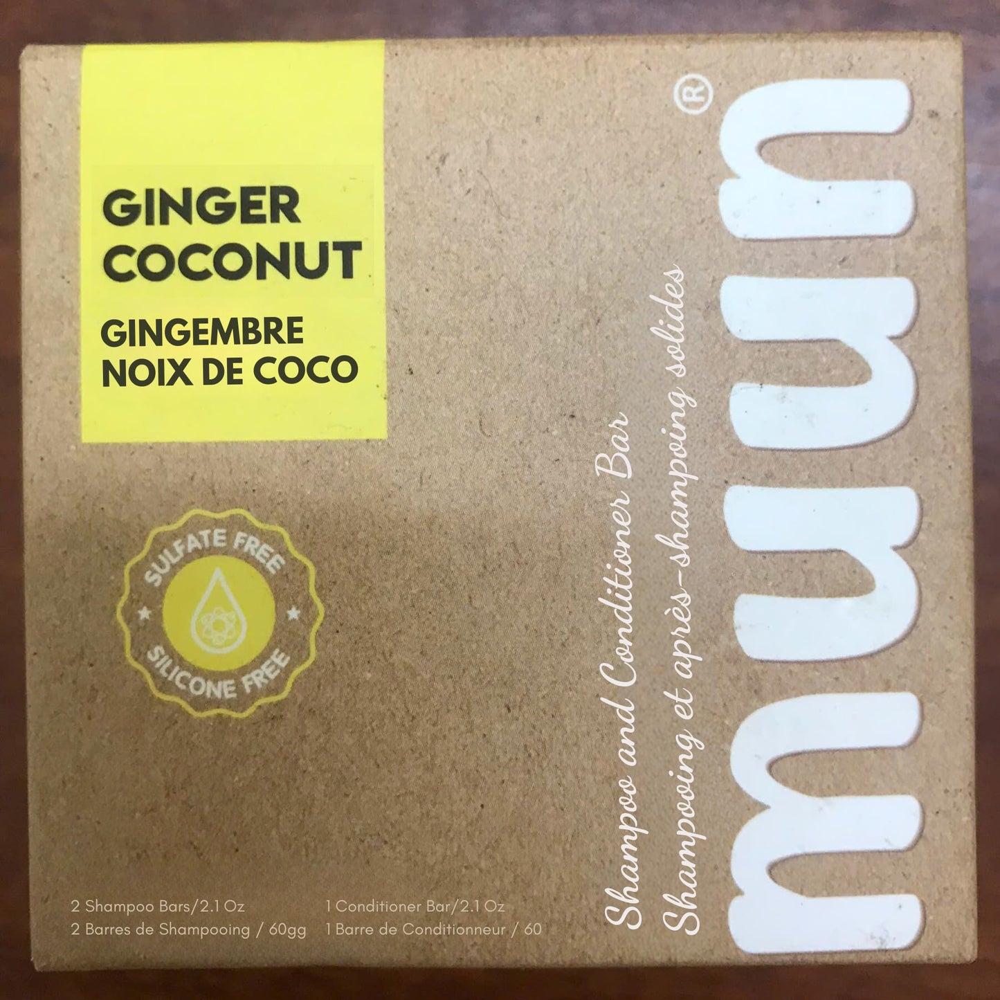 Muun Ginger Shampoo Bar Pack 3 – pH-Balanced, Sulfate-Free, Travel-Ready for Hair Growth & Strength
