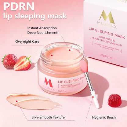 Muxmrx PDRN Lip Sleeping Mask – Salmon DNA, 3 Hyaluronic Acids & Murumuru Butter