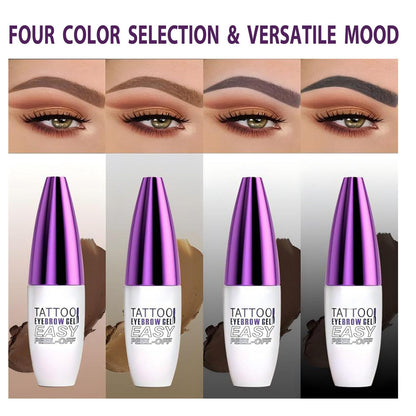 MVC 2 Pack Tattoo Eyebrow Gel – Easy Peel-Off Tint, Waterproof & Sweatproof, Dark Brown