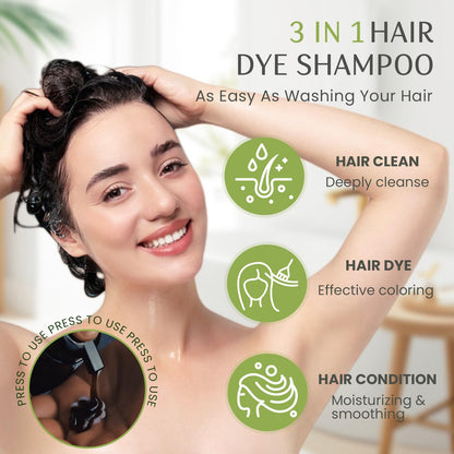 Mxvbaty Light Brown Hair Dye Shampoo 3-in-1 | Root Touch Up, 16.9 oz