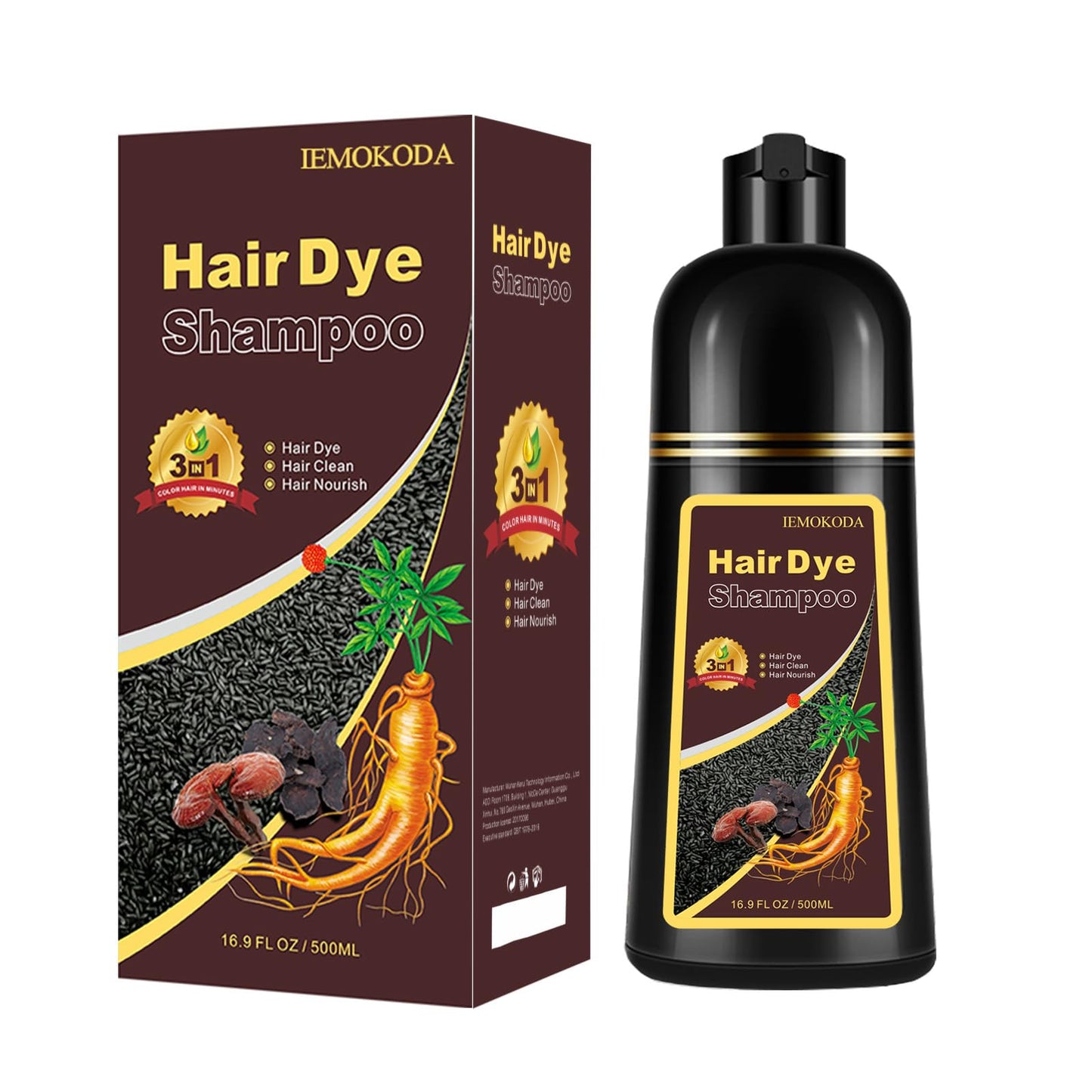Mxvbaty Light Brown Hair Dye Shampoo 3-in-1 | Root Touch Up, 16.9 oz