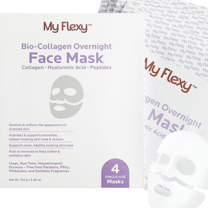 My Flexy Bio Collagen Overnight Mask – Peptides, Hyaluronic Acid & Antioxidants (4 Pack)