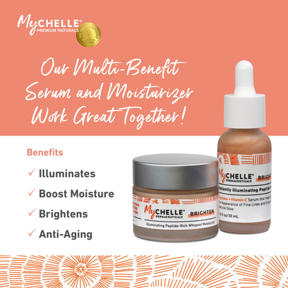 MYCHELLE Illuminating Peptide-Rich Whipped Moisturizer – 1.2 oz | Natural Glow & Peptides