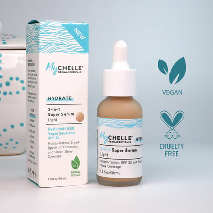 MyCHELLE Light 3-in-1 Super Serum, 1 oz – Tinted Moisturizer with Mineral SPF