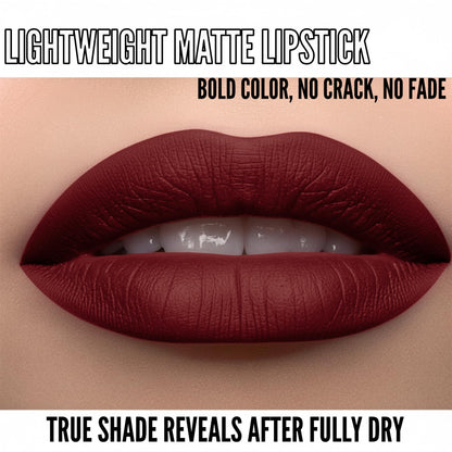 Mynena Burgundy Red Matte Liquid Lipstick – Long-Lasting, Smudge-Proof, Vegan