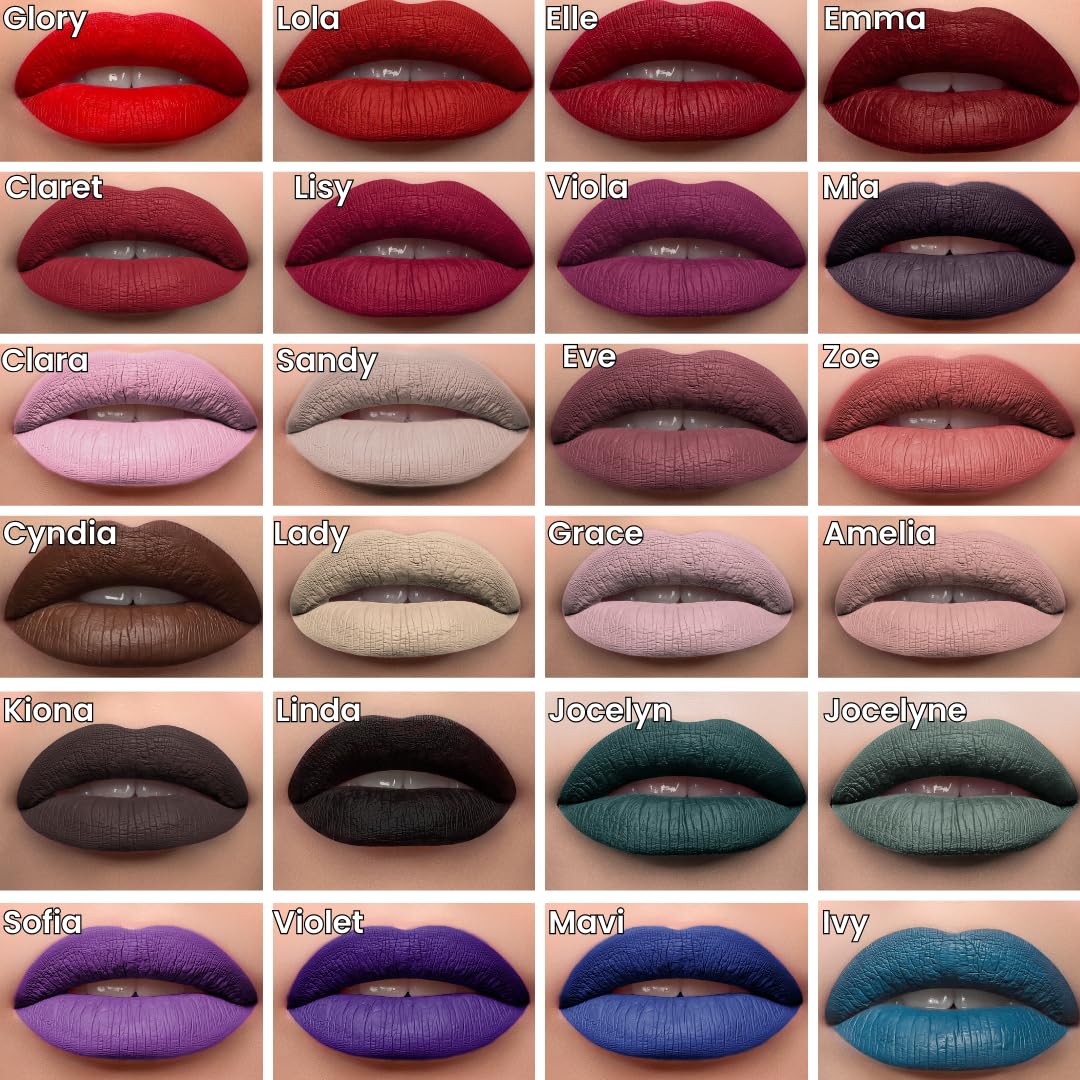 Mynena Burgundy Red Matte Liquid Lipstick – Long-Lasting, Smudge-Proof, Vegan